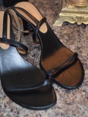 Nine & Co Sandals, size 9 with leather upper. 2 inch heel color Black